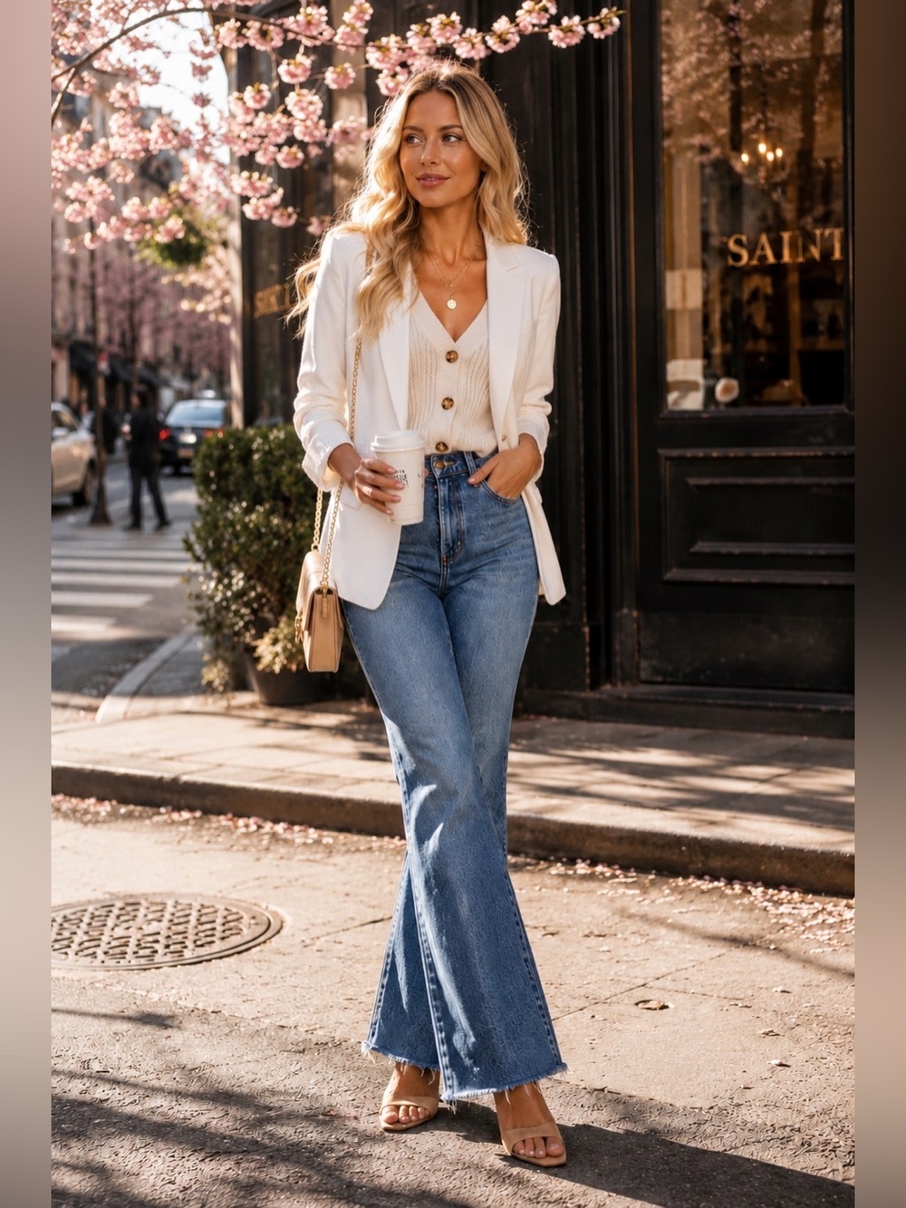 Abercrombie & Fitch Light Blue High-Rise Flare Jeans